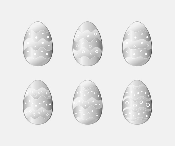 Easter eggs icons set - Vector, Image