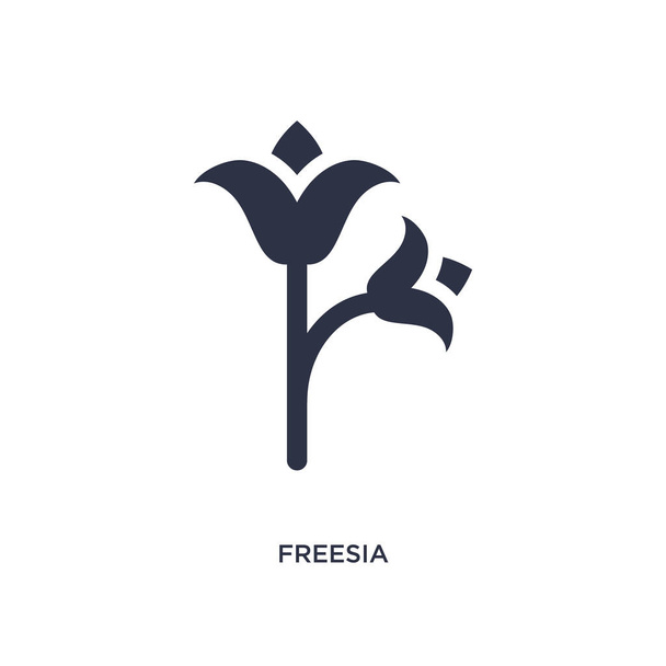 Freesia simgesi. Doğa kavramı basit eleman illüstrasyon. Beyaz arka planda Freesia düzenlenebilir sembol tasarımı. Web ve mobil cihazlar için kullanılabilir. - Vektör, Görsel