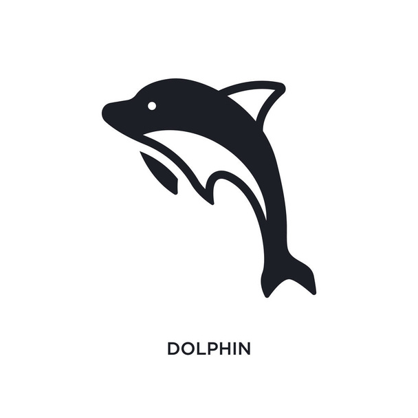 dolphin isolated icon. simple element illustration from nautical - Вектор, зображення