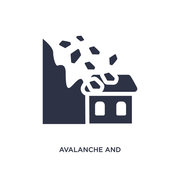 avalanche and house icon. Simple element illustration from meteorology concept. avalanche and house editable symbol design on white background. Can be use for web and mobile. - Vector, Image