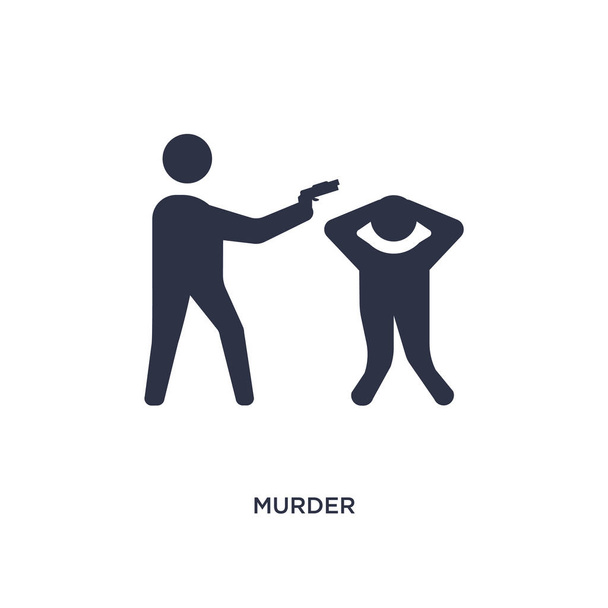 Mord-Symbol auf weißem Hintergrund. einfaches Element Illustration hin und her - Vektor, Bild