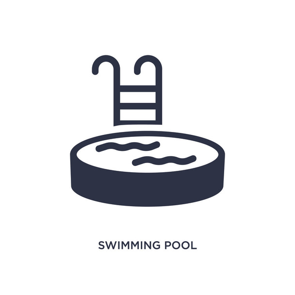 swimming pool icon on white background. Simple element illustrat - Vector, imagen