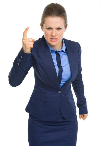 Angry business woman threatening with finger - Фото, изображение