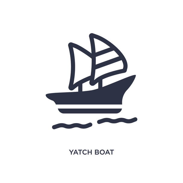 yatch boat isolated icon. Simple element illustration from summer concept. yatch boat editable logo symbol design on white background. Can be use for web and mobile. - Vektör, Görsel