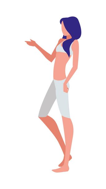 thin woman with underwear character - Vector, imagen