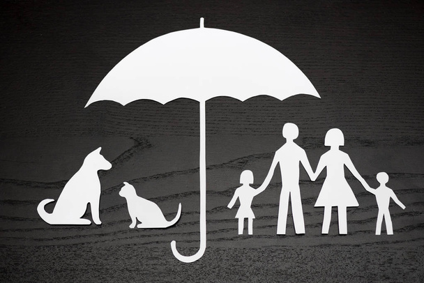 Concept de couverture familiale et de protection des animaux
 - Photo, image