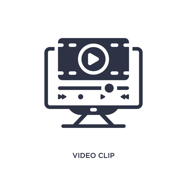 video clip isolated icon. Simple element illustration from cinema concept. video clip editable logo symbol design on white background. Can be use for web and mobile. - Wektor, obraz