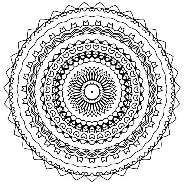 Indický Mehndi Vector dekorativní vzor a znovu symboly květin, dokonalé pro obarvení knih, tetování a telefonních krytů a balení produktů. Užitečné také v józe, meditaci a přání, Vánoce a svatební oslava - Vektor, obrázek