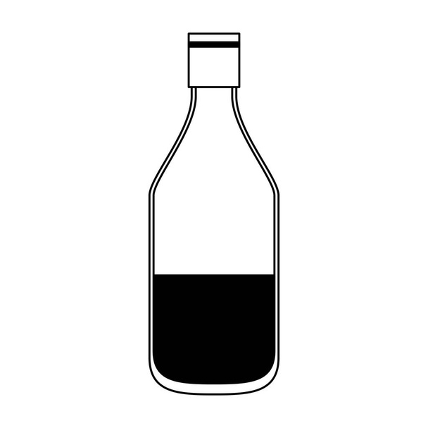 Fekete-fehér elszigetelt ital palack - Vektor, kép