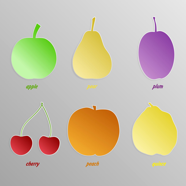Frutos coloreados
 - Vector, imagen