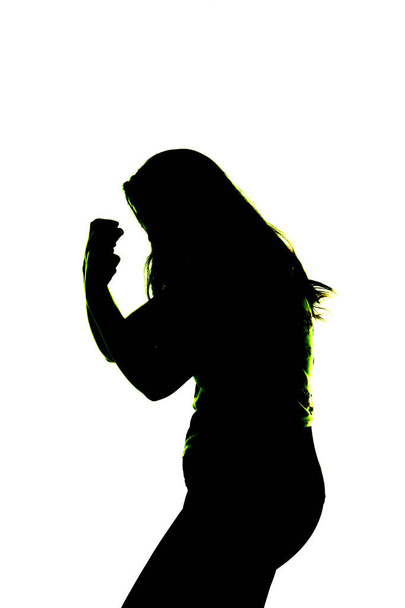 Profile and silhouette of a young plus size model - Fotografie, Obrázek