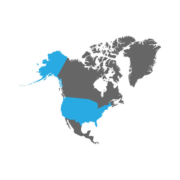 USA je zvýrazněna modře na Severní Ameriky - Vektor, obrázek