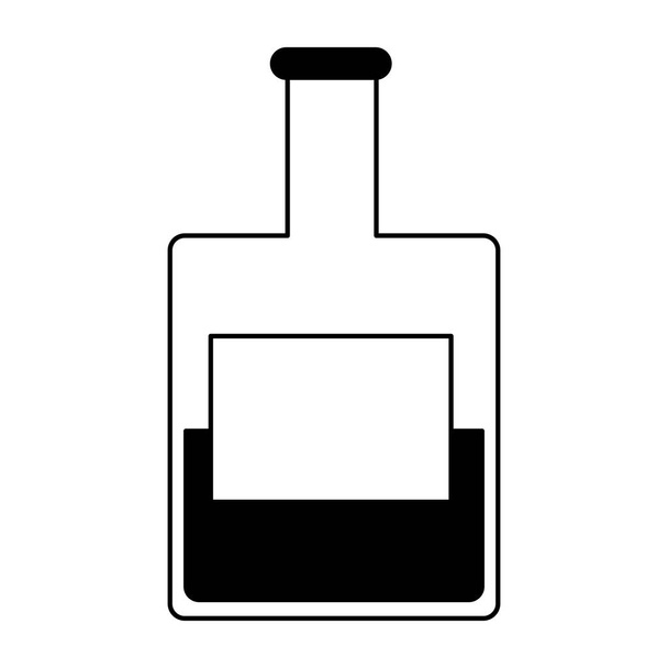 Trinkflasche isoliert in schwarz und weiß - Vektor, Bild