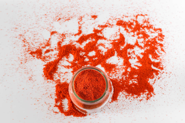 Pile of Red Paprika isolated on white background  - Photo, image