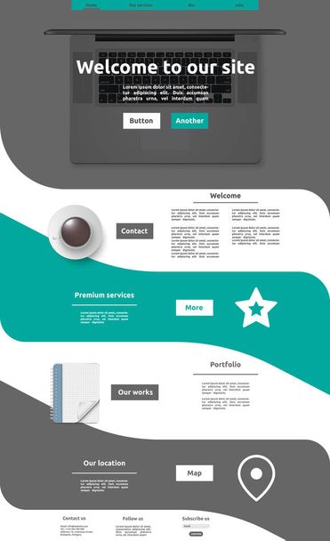 ビジネス、ベクター グラフィックのモダンなホームページ テンプレート - ベクター画像