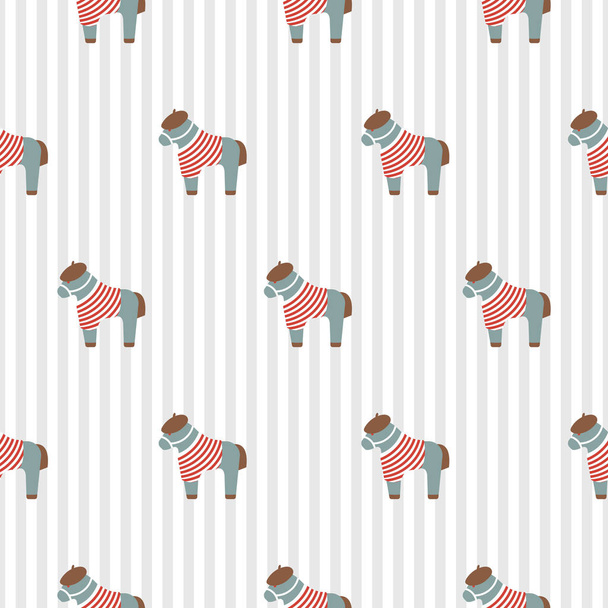 Pony leuk naadloze patroon met gestreepte shirt decoratieve vector textuur voor kinderen afdrukken. - Vector, afbeelding