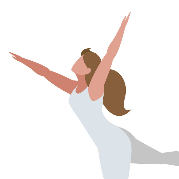 athletic woman practicing exercises - Vector, Image