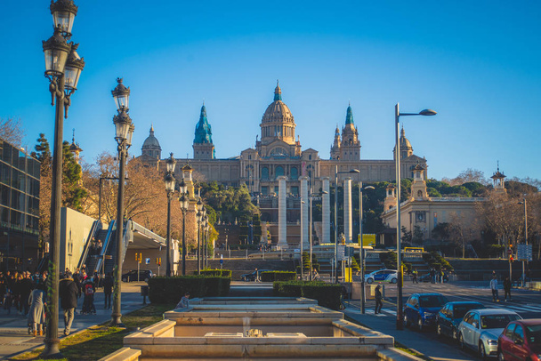 Placa de Ispania (The National Museum) in Barcelona, Spain,2019 - Фото, зображення