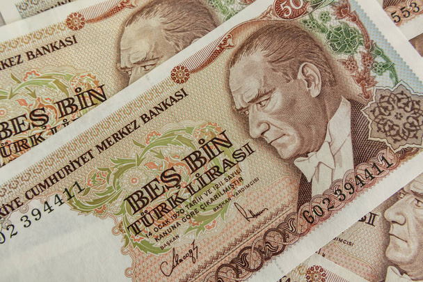 Detailní záběr Staré turecké liry bankovky - Fotografie, Obrázek