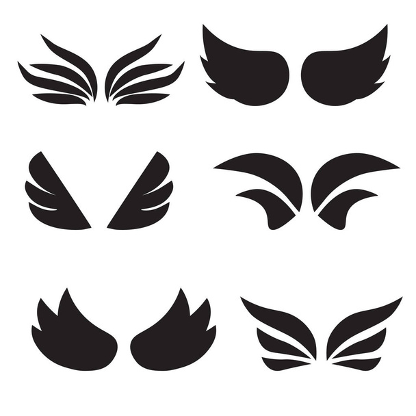 σύνολο των αφηρημένων φτερά εικονίδιο-διανυσματικά εικονογράφηση - Διάνυσμα, εικόνα