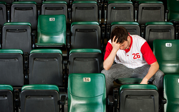 Fans: Man Sits Alone After Losing - Photo, Image