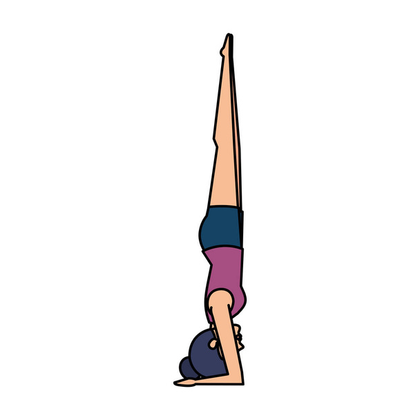 Mujer practicando Yoga Posición
 - Vector, imagen