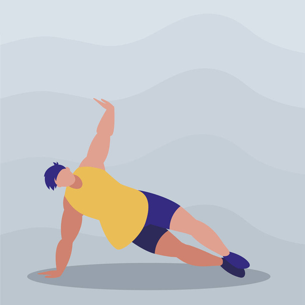 hombre atlético practicando ejercicios
 - Vector, imagen