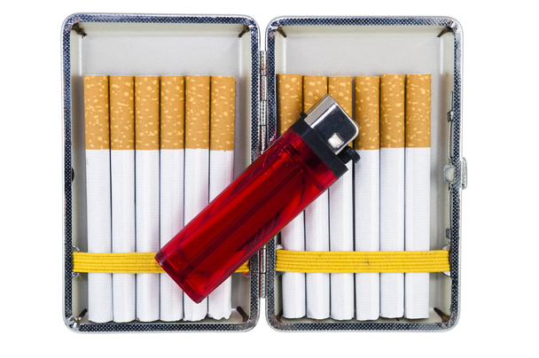 cigarette case with lighter - Photo, Image