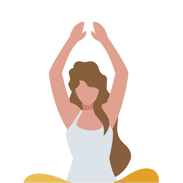 atletische vrouw praktizerende yoga - Vector, afbeelding