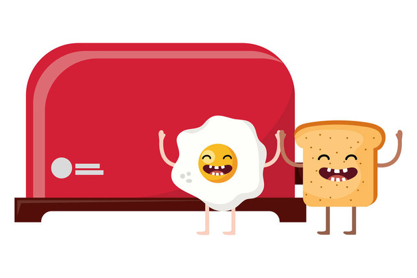 Brot-Toaster-Cartoon - Vektor, Bild