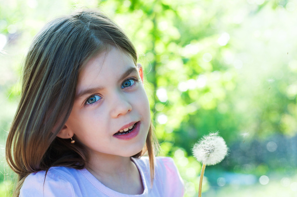 Girl with a Dandelion - Photo, Image