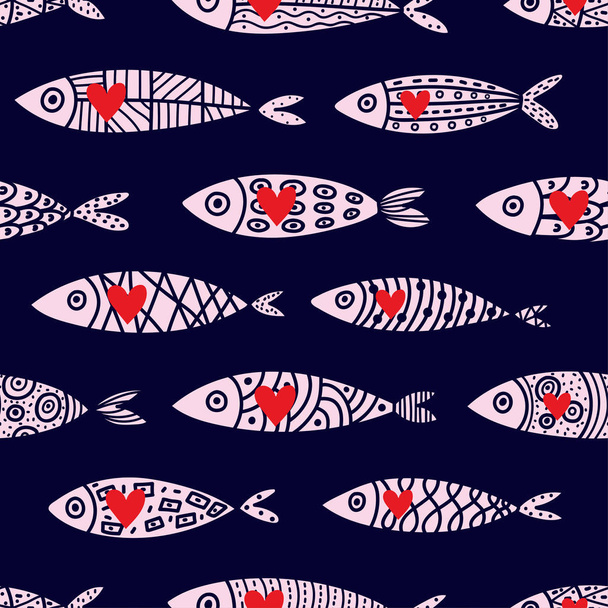 fish Vector seamless pattern. - Vector, Image