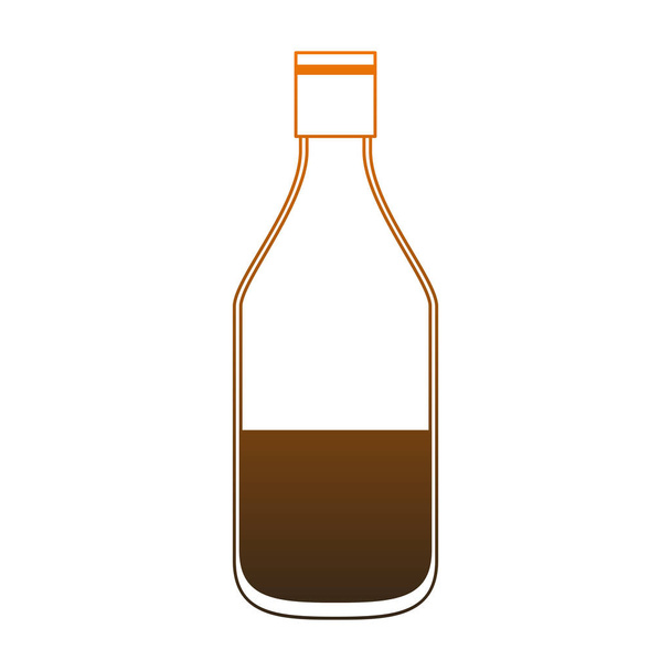 Trinkflasche isolierte orangefarbene Linien - Vektor, Bild