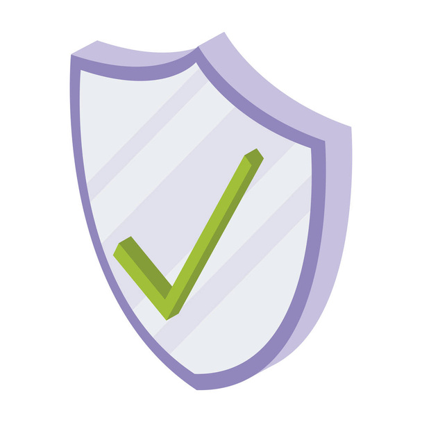escudo de seguridad icono aislado
 - Vector, Imagen