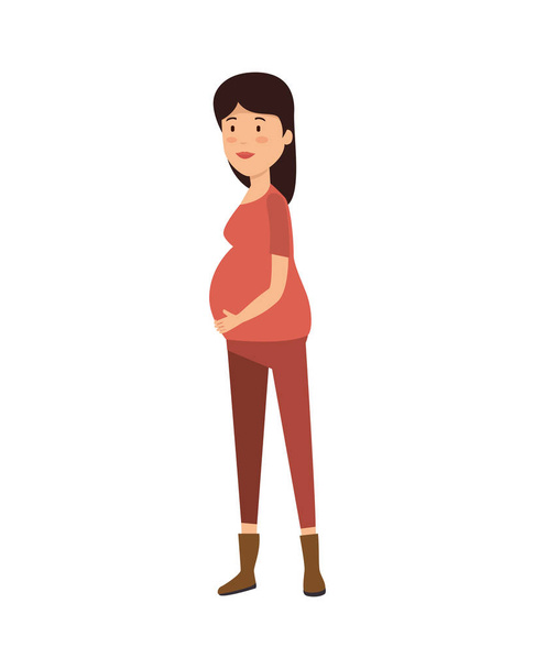 mujer embarazo avatar carácter
 - Vector, imagen