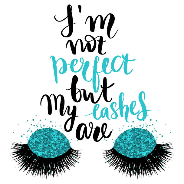 Hand sketched Lashes quote. Calligraphy phrase for beauty salon - Вектор, зображення