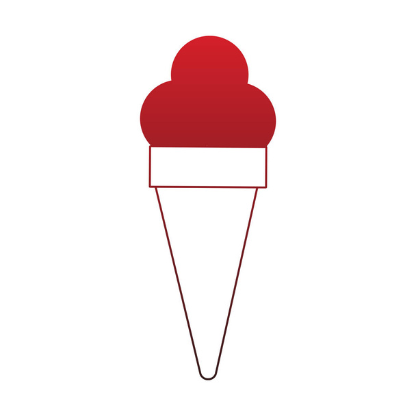 Ice cream cone red lines - Vector, Image