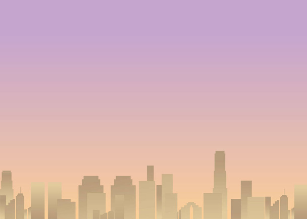 Sun rise city, cartoon vector illustration for web and print - Vector, Image