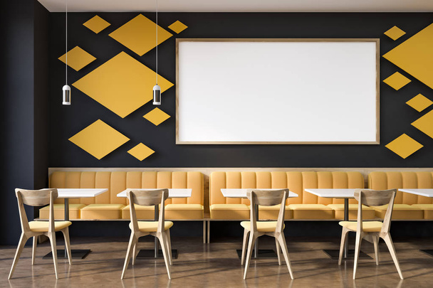 Restaurant interior, modern style. Mock up poster. - 写真・画像