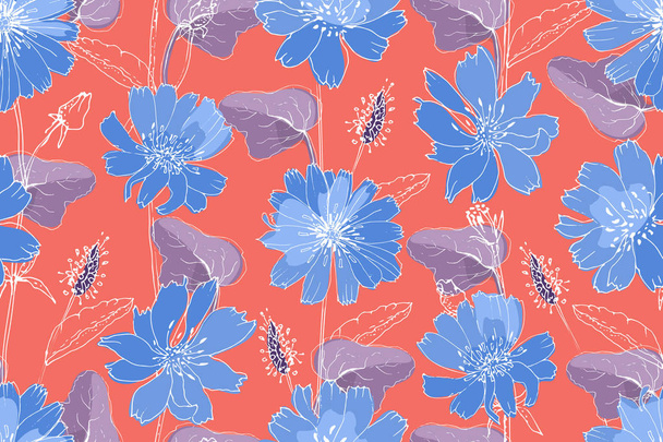 Art floral vector seamless pattern. - Vector, imagen