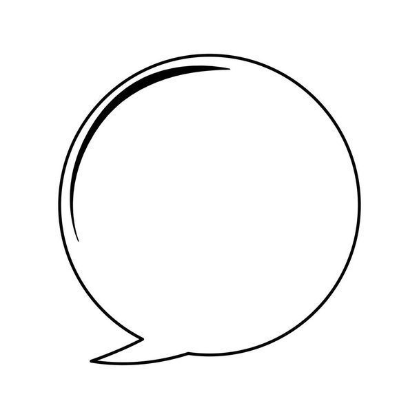 Bolha de fala isolada em preto e branco
 - Vetor, Imagem