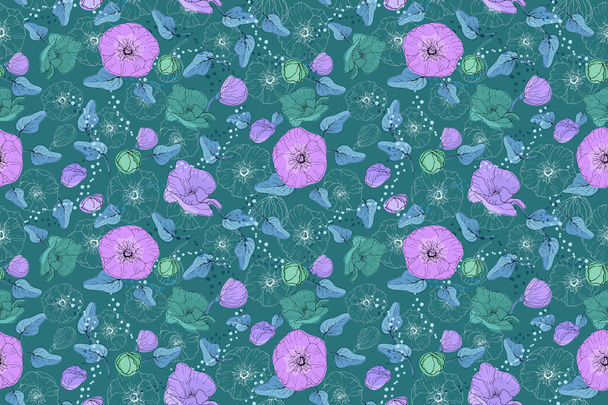 Art floral vector seamless pattern. - Vektori, kuva