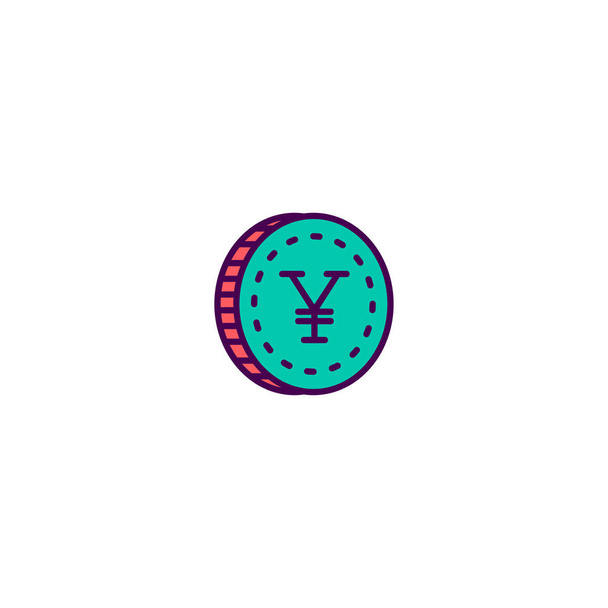 yen icon line design. Business icon vector design - Vector, Image
