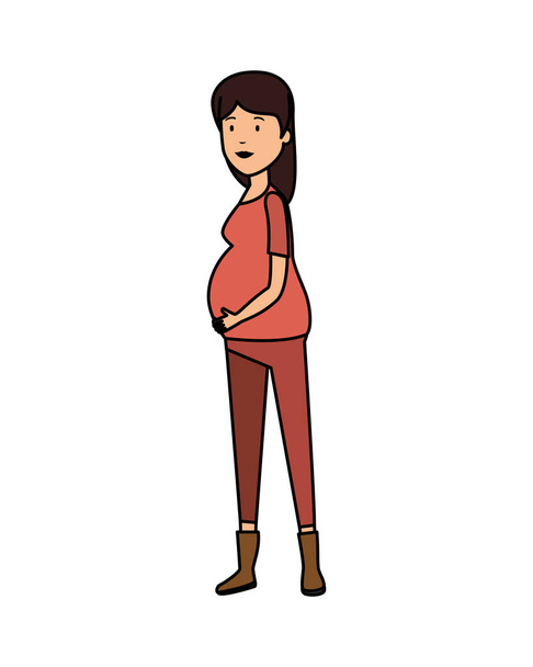 mujer embarazo avatar carácter
 - Vector, Imagen