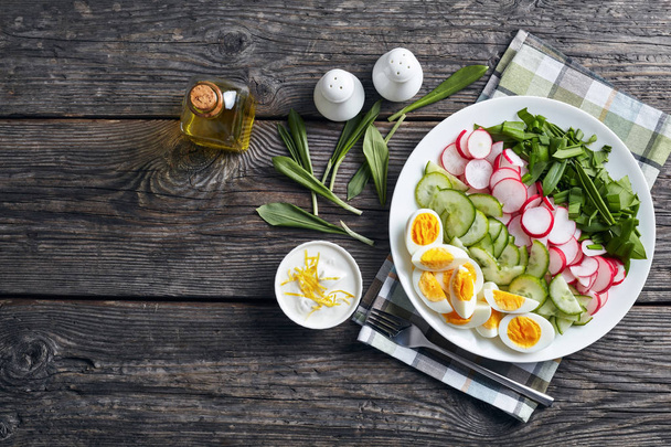 low calories spring salad of wild garlic - Fotografie, Obrázek