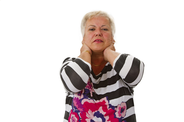 Female senior with neckache - Photo, Image