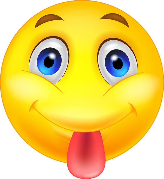 Smiley emoticon desenho animado saindo de sua língua
 - Vetor, Imagem