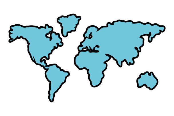 cartoon mapa do mundo
 - Vetor, Imagem
