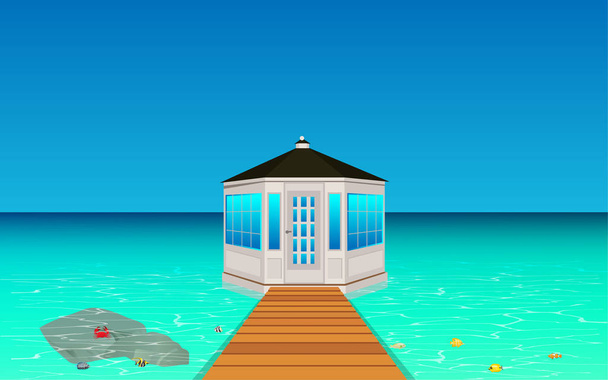 浜辺の望楼 - ベクター画像