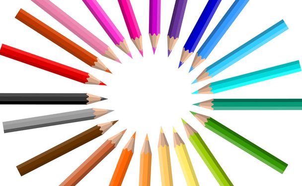 Красочные цветные карандаши
 - Вектор,изображение